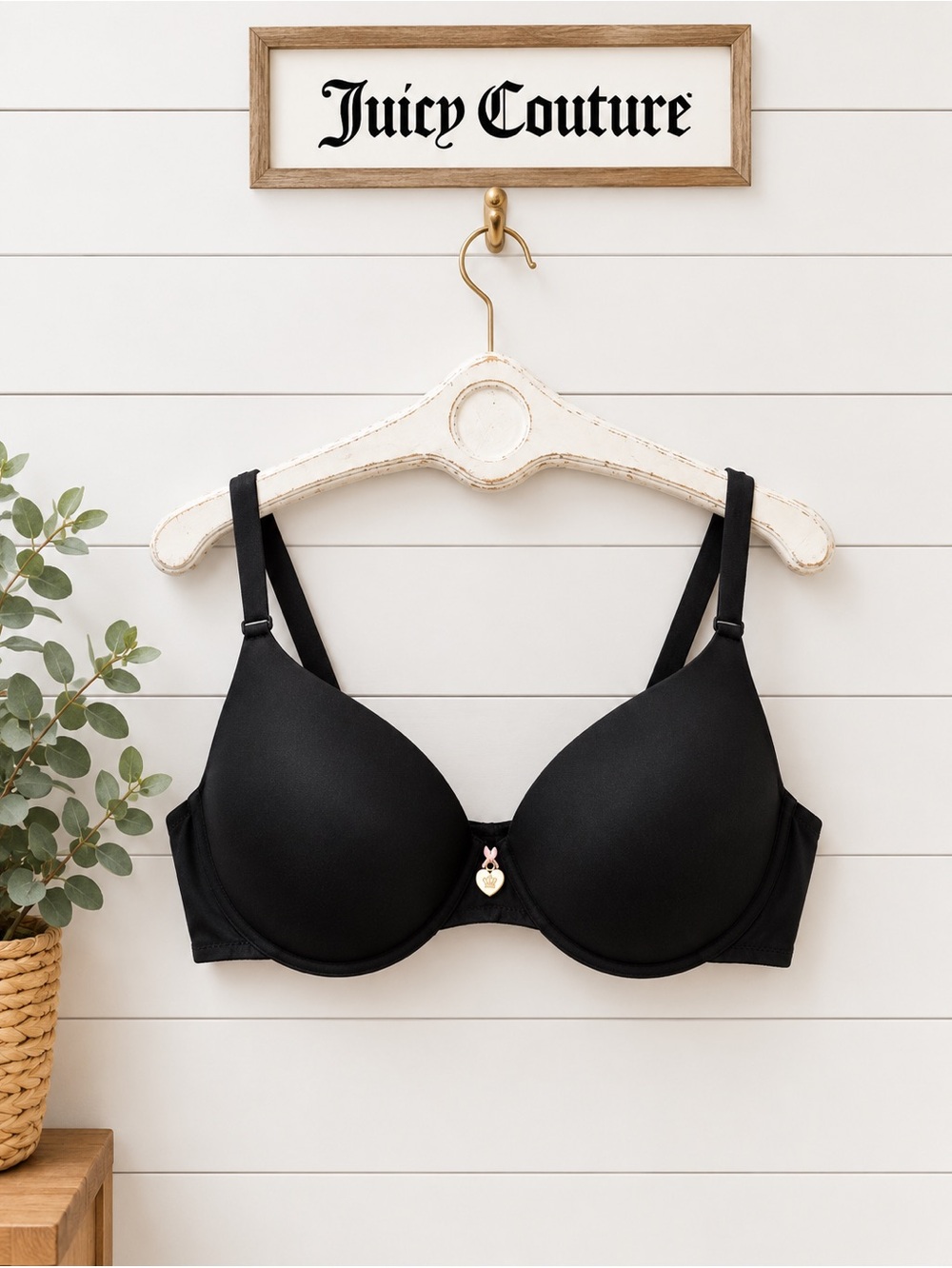 JUICY COUTURE Black T-Shirt Bra 40C